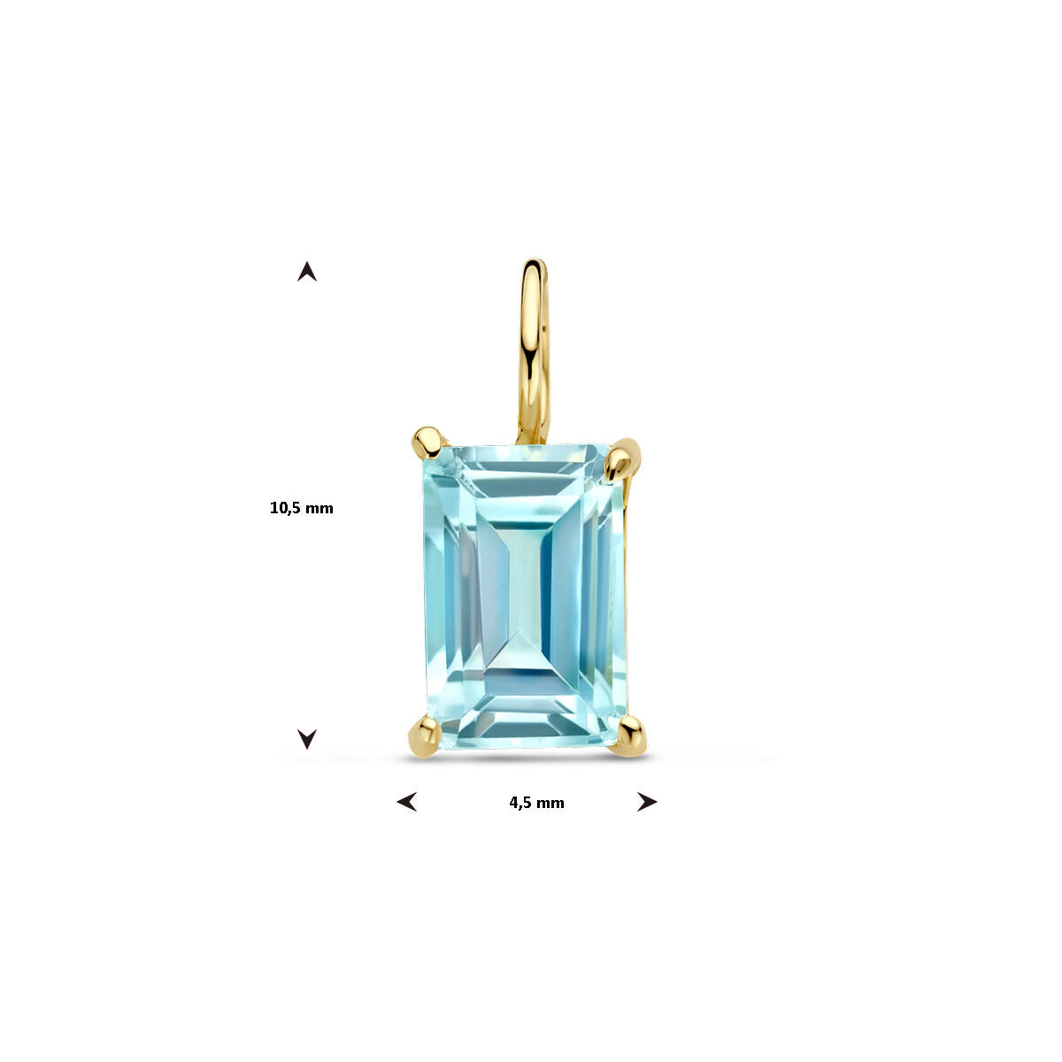 colgante topacio azul 14K oro amarillo