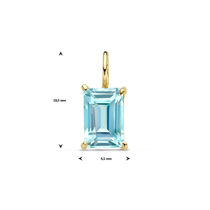hanger blauw topaas 14K geelgoud