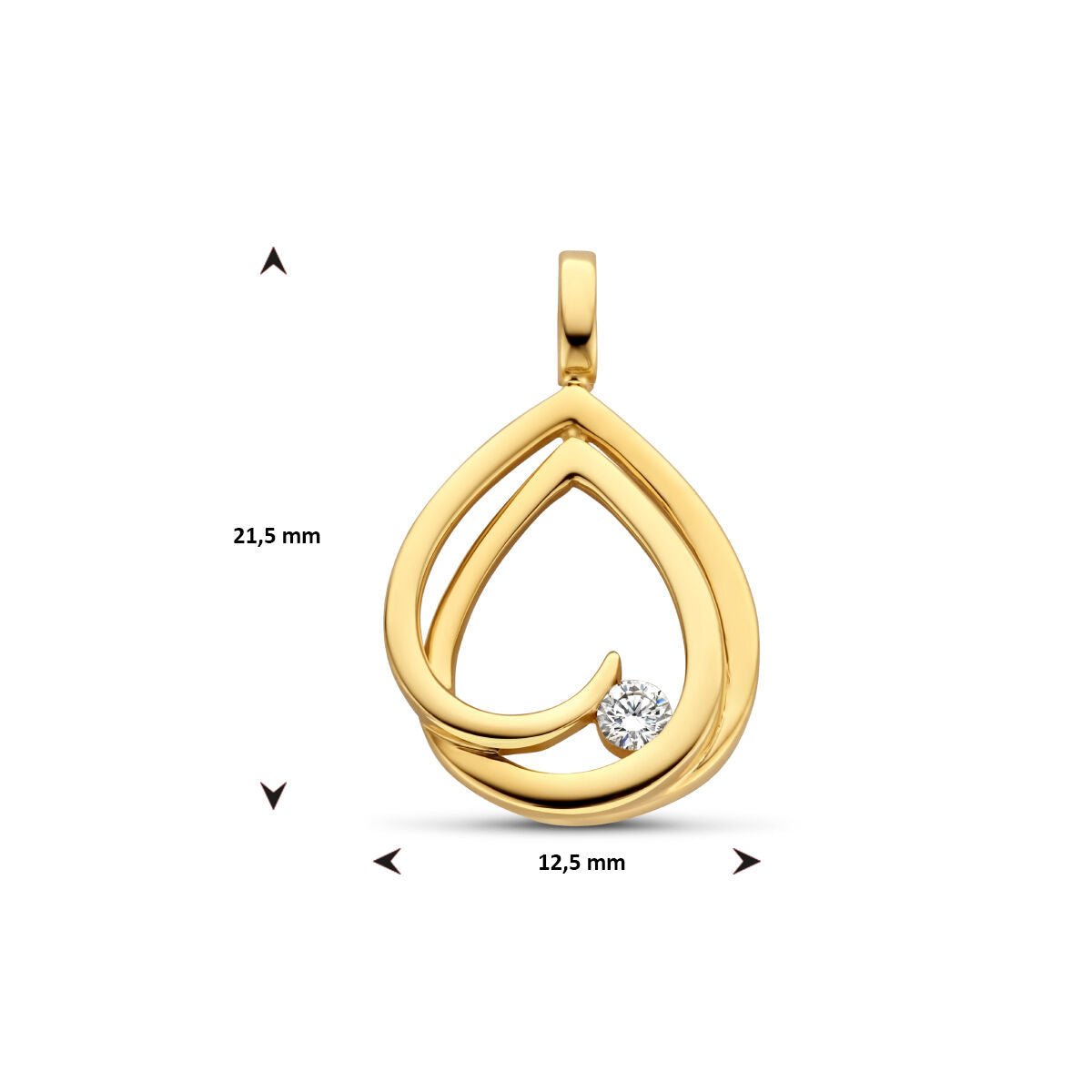 colgante diamante 0.06ct h si oro amarillo 14K
