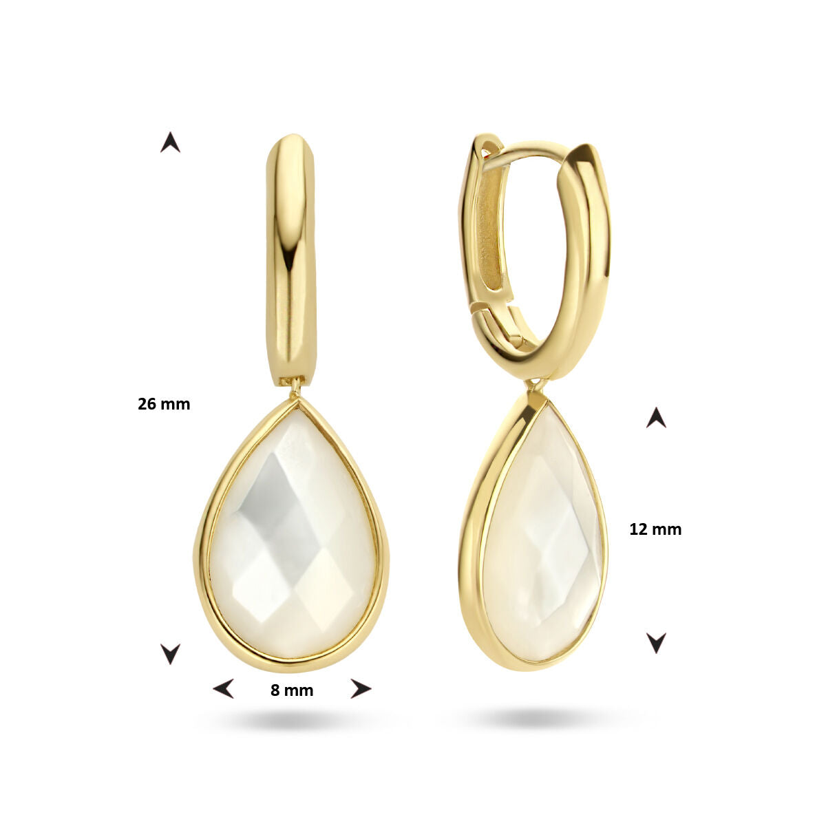 aros de nácar 14K oro amarillo