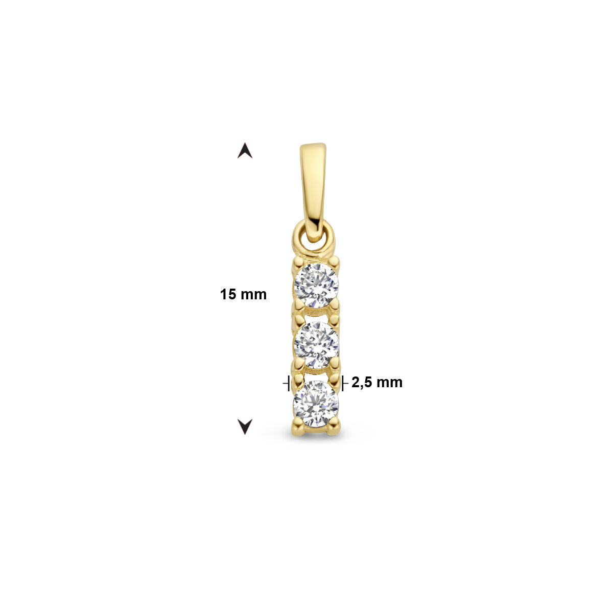 colgante de circonita 14K oro amarillo