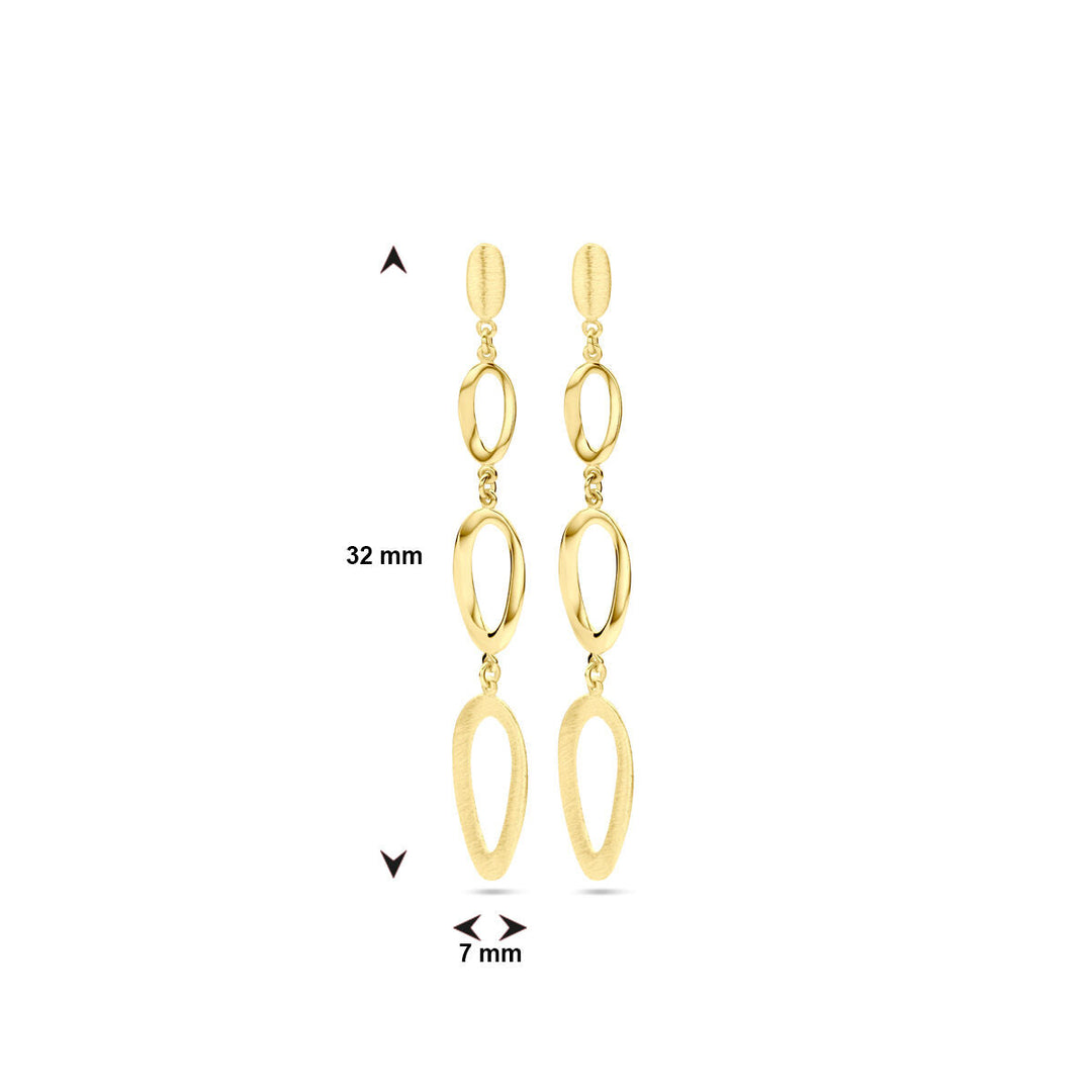 oorhangers poli/mat 14K geelgoud