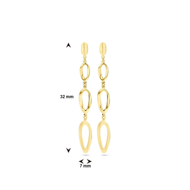 oorhangers poli/mat 14K geelgoud