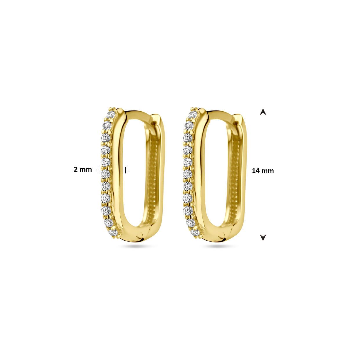 aros de zircón 14K oro amarillo