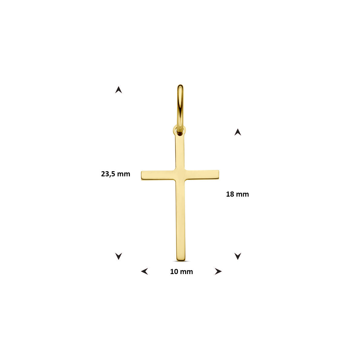 colgante cruz 14K oro amarillo