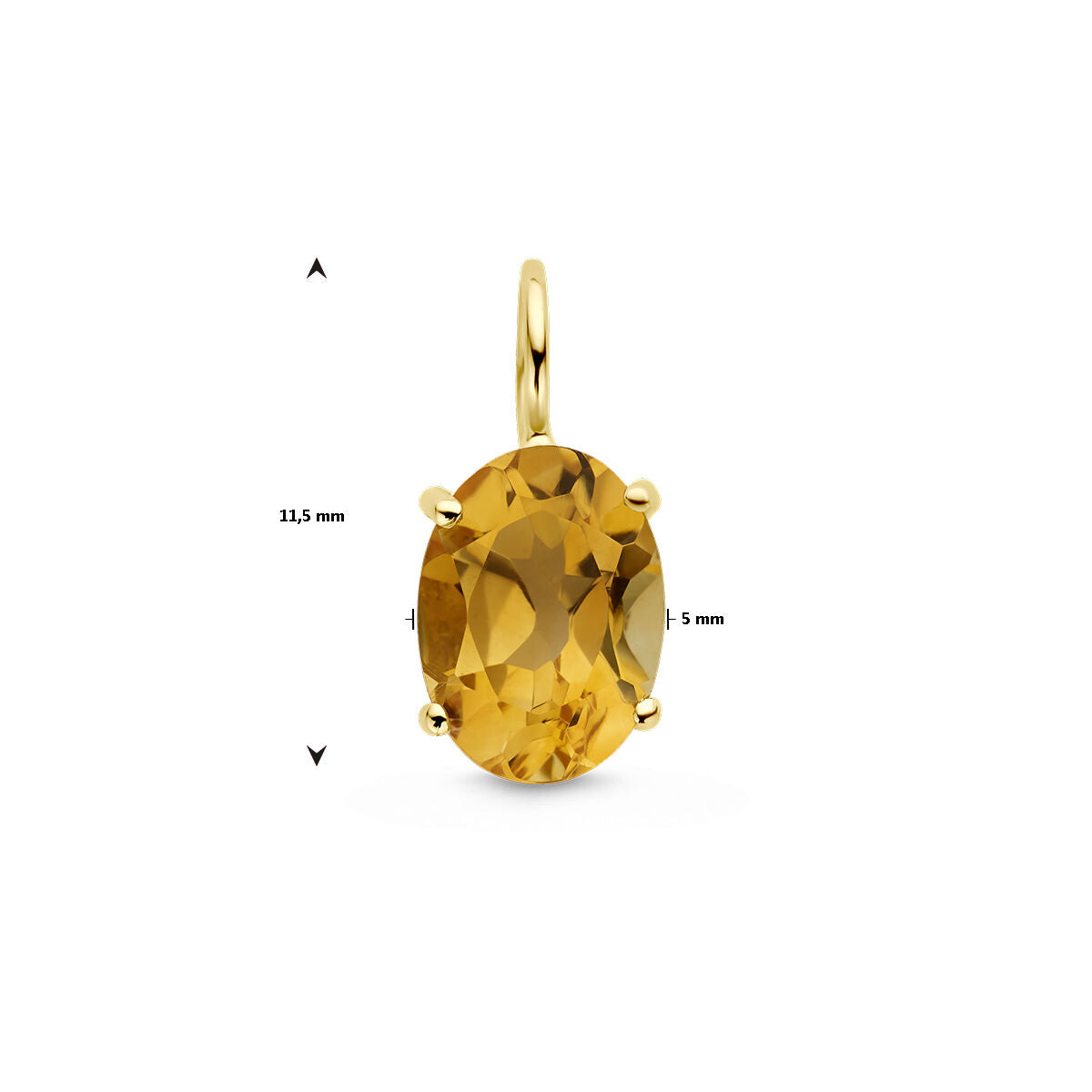 colgante de citrino en oro amarillo de 14K