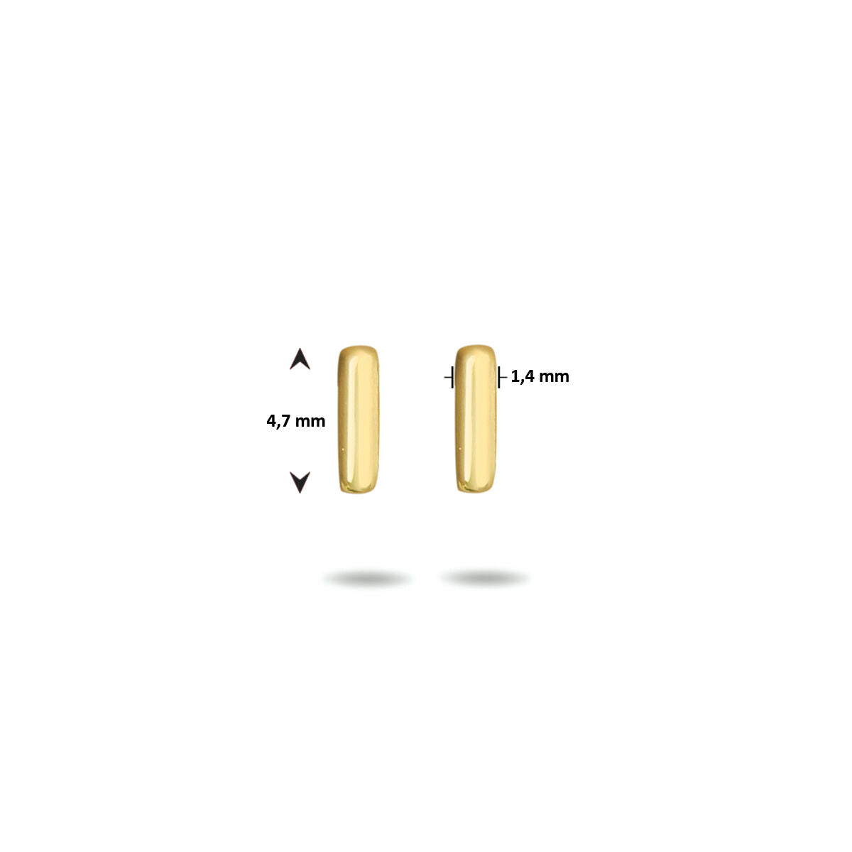 pendientes de botón 14K oro amarillo