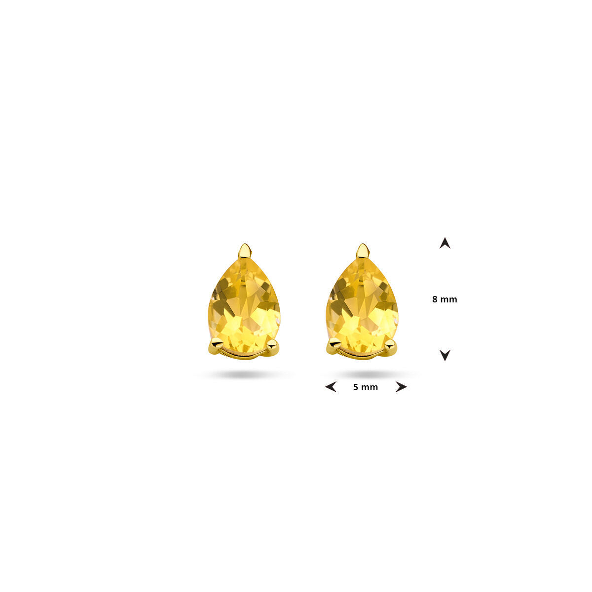 pendientes de botón citrino 14K oro amarillo