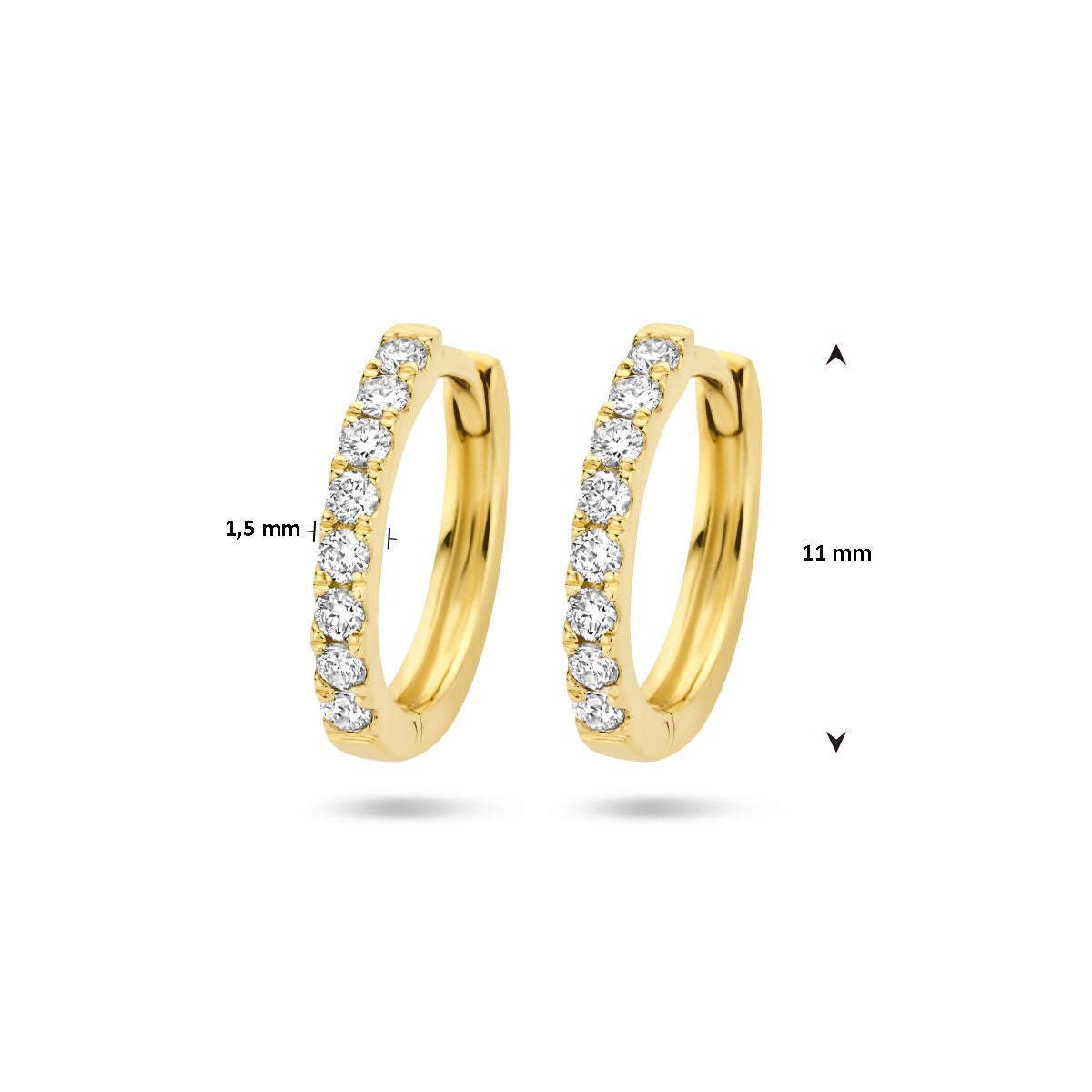 aros de diamante 0.15ct (2x0.075ct) g si oro amarillo 14K
