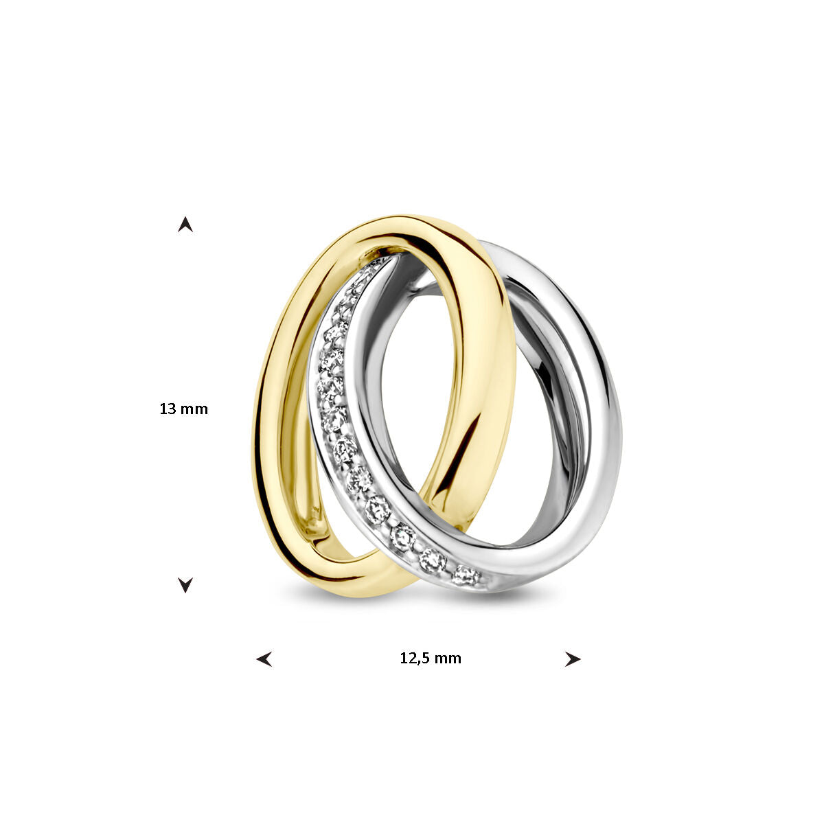colgante diamante 0.05ct h si oro bicolor amarillo/blanco