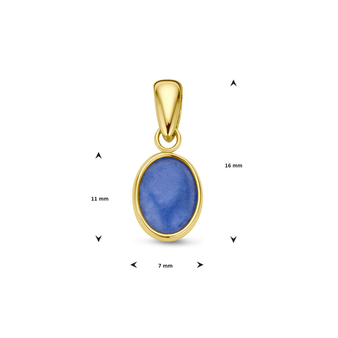 hanger blauw kwarts 14K geelgoud