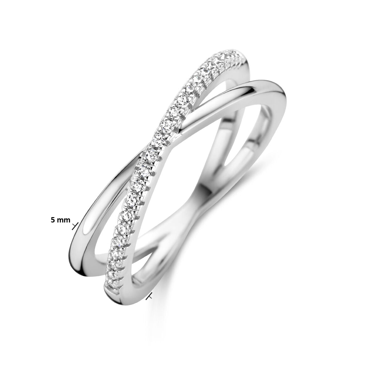anillo de zirconia plata rodiada