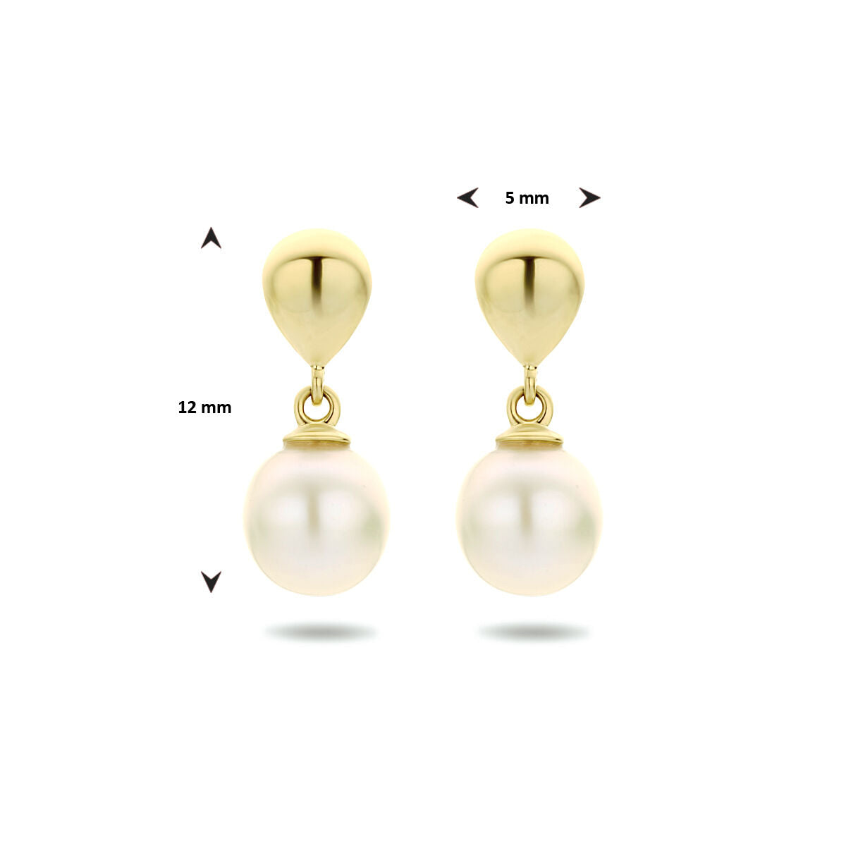 pendientes de perla 14K oro amarillo
