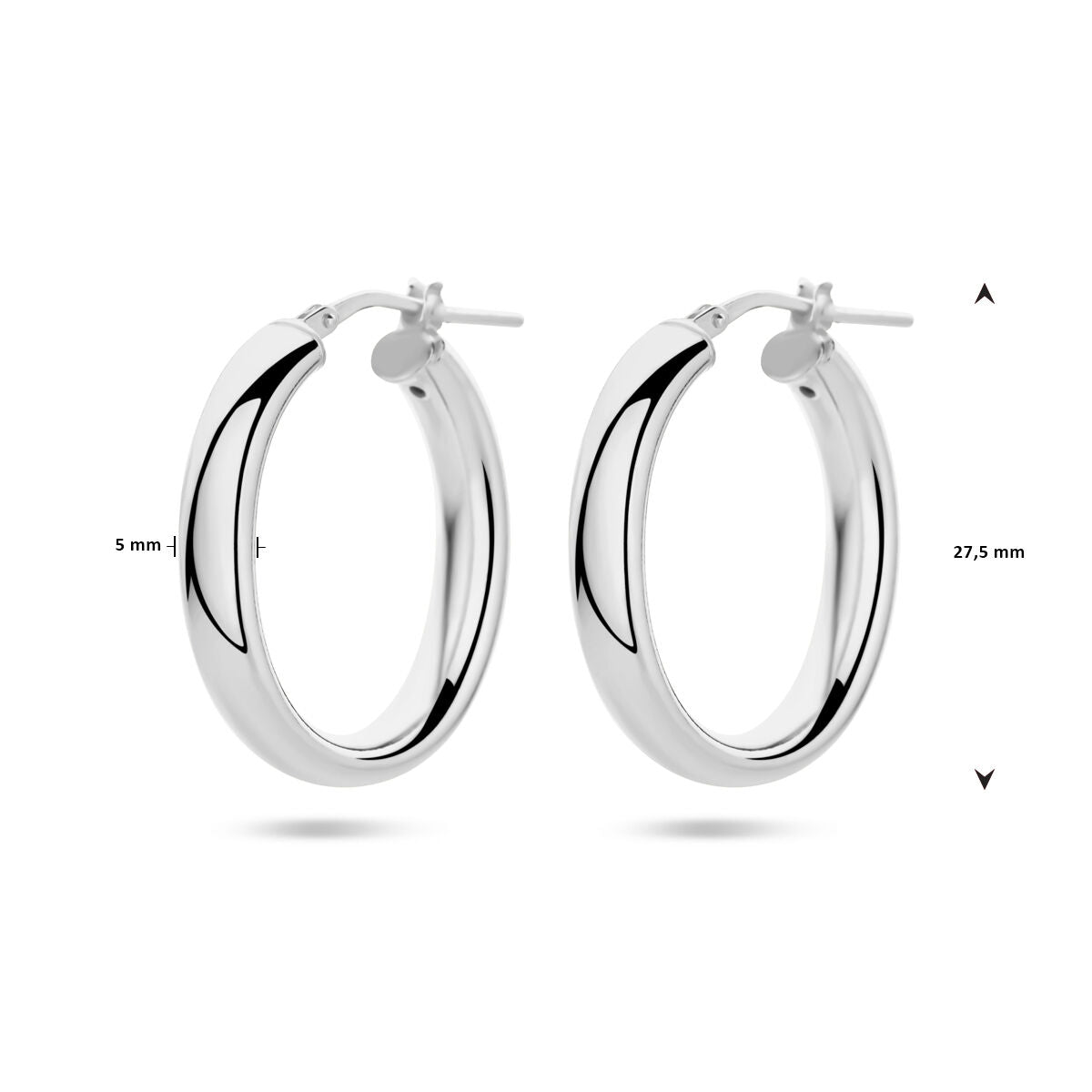 aros media caña plata rodiada