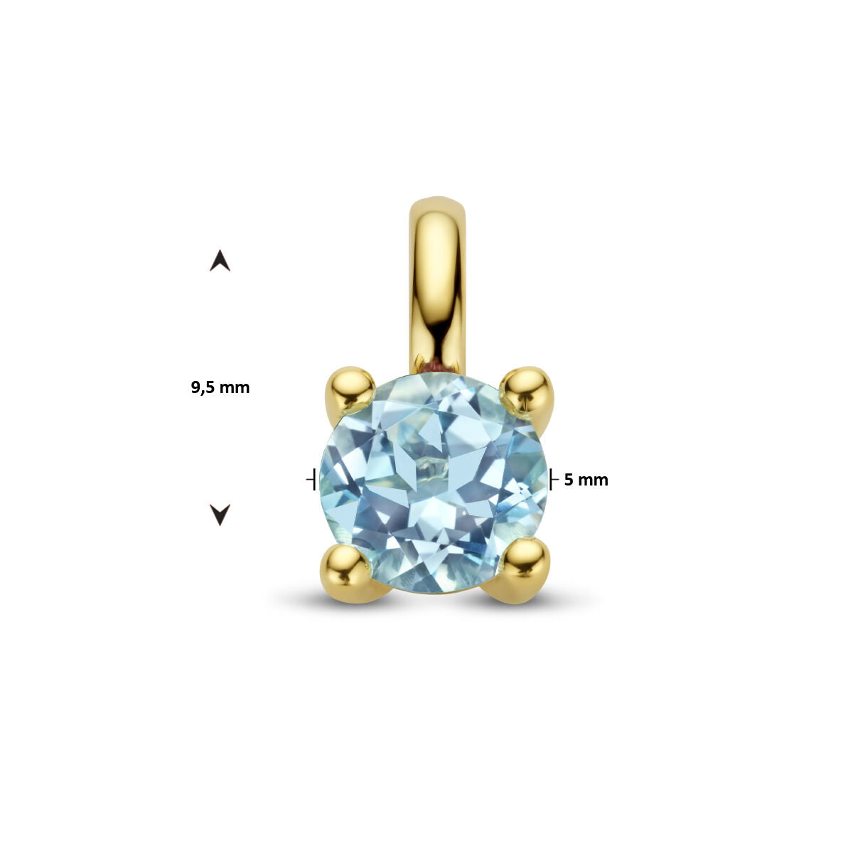 colgante topacio azul 14K oro amarillo