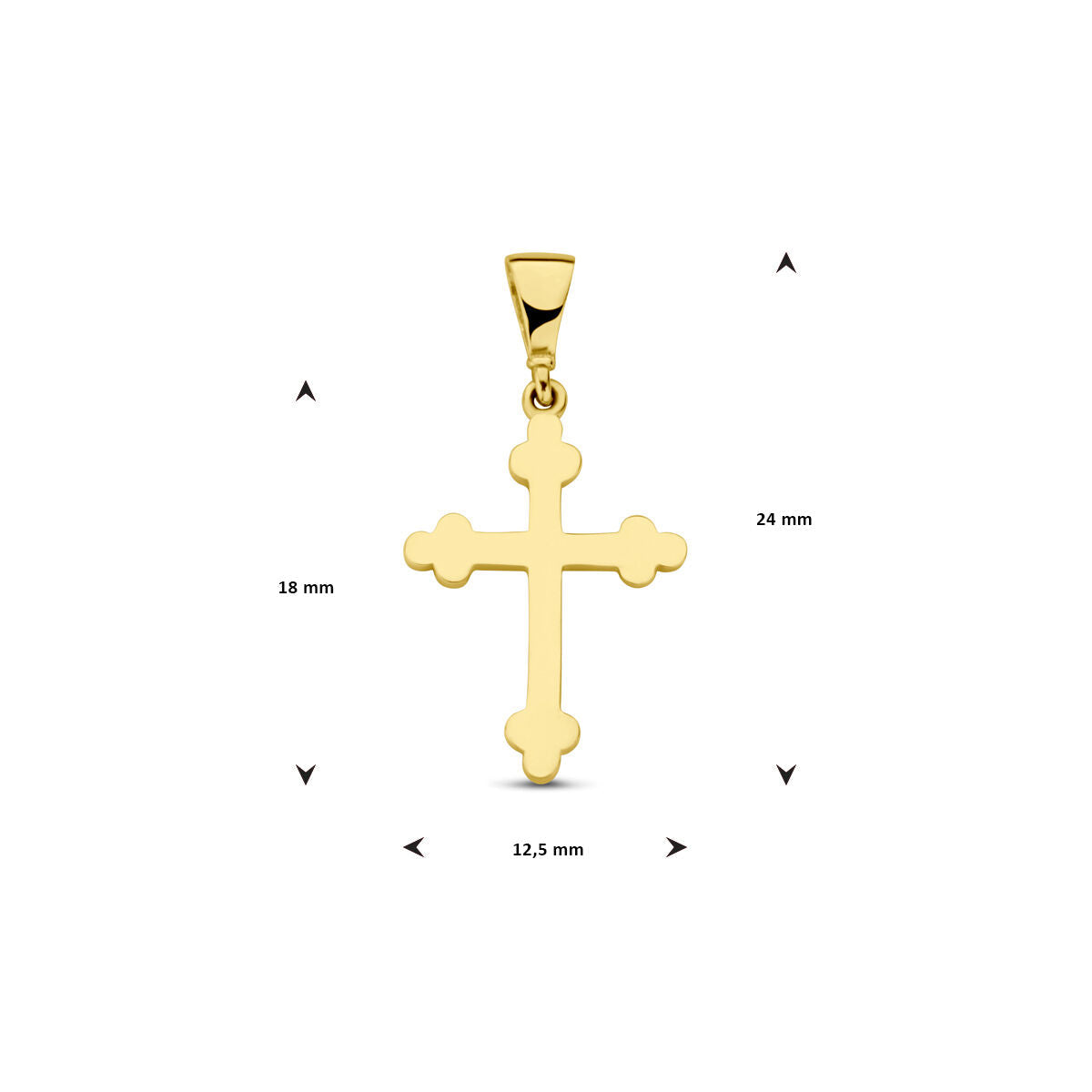 colgante cruz 14K oro amarillo