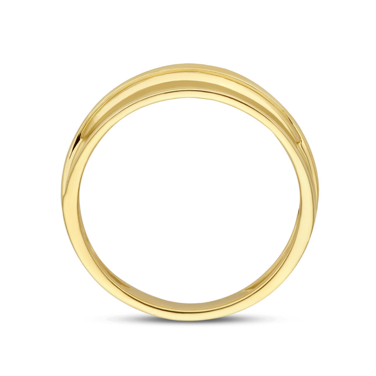 anillo poli/mat 14K oro amarillo