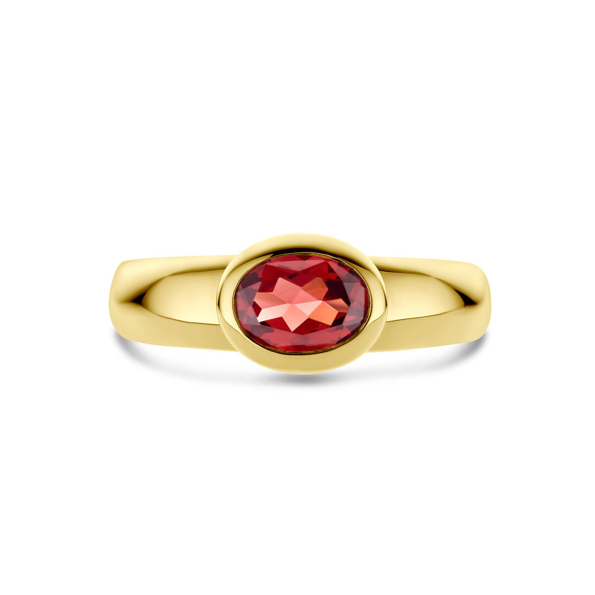 anillo granate 14K oro amarillo