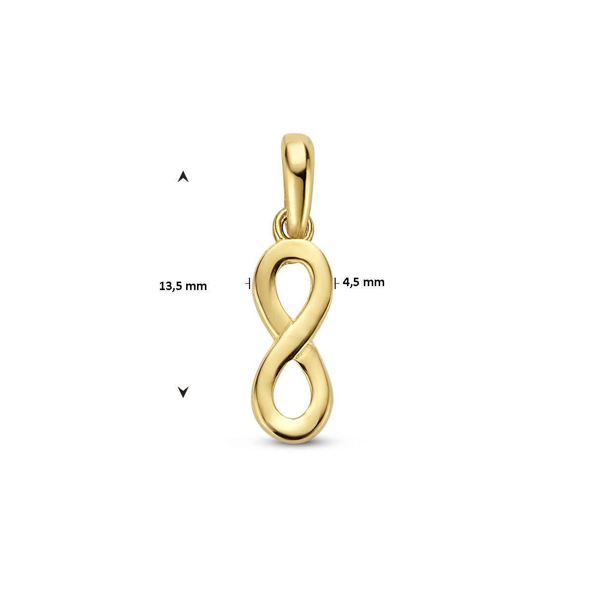 colgante infinito en oro amarillo 14K