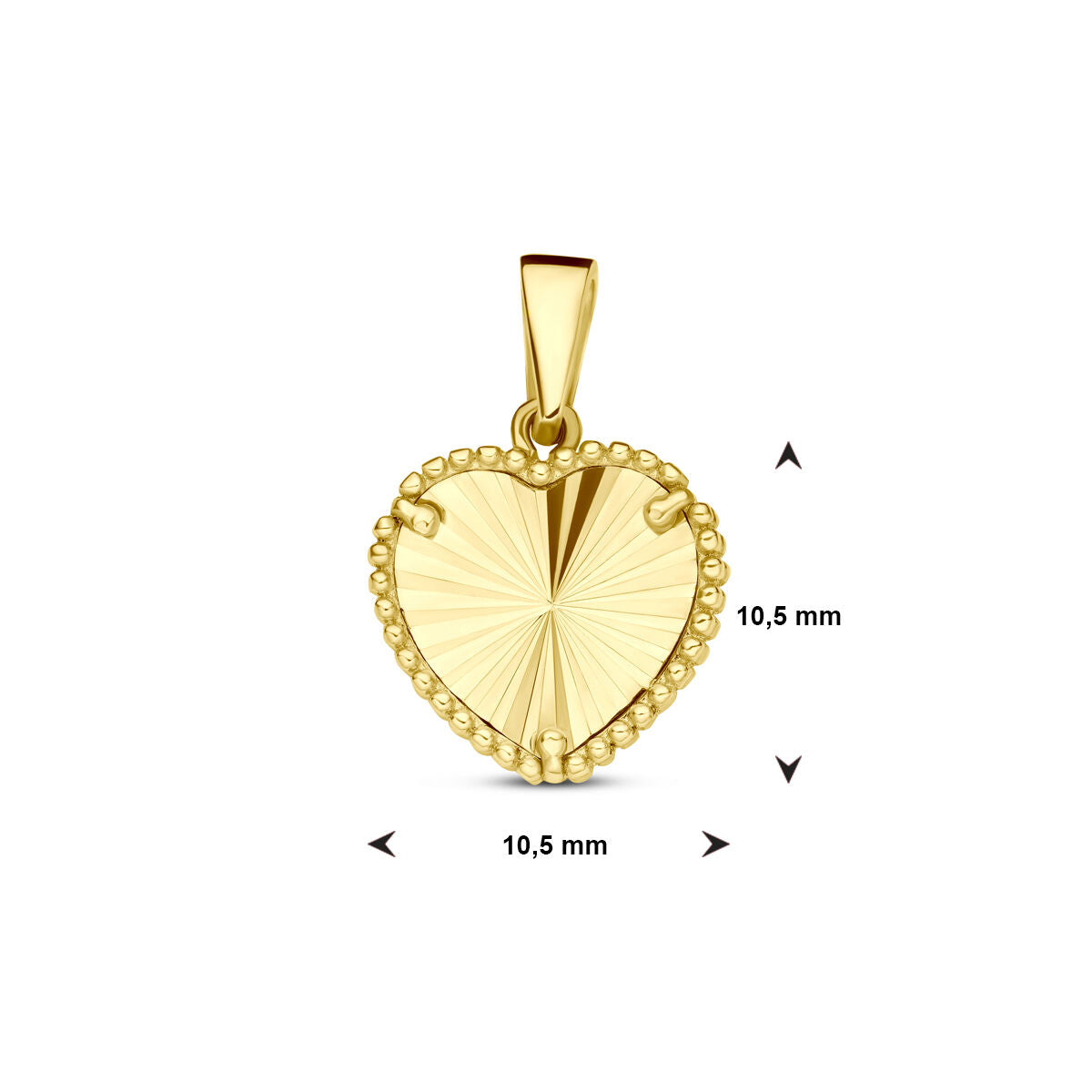 colgante corazón diamantado en oro amarillo de 14K