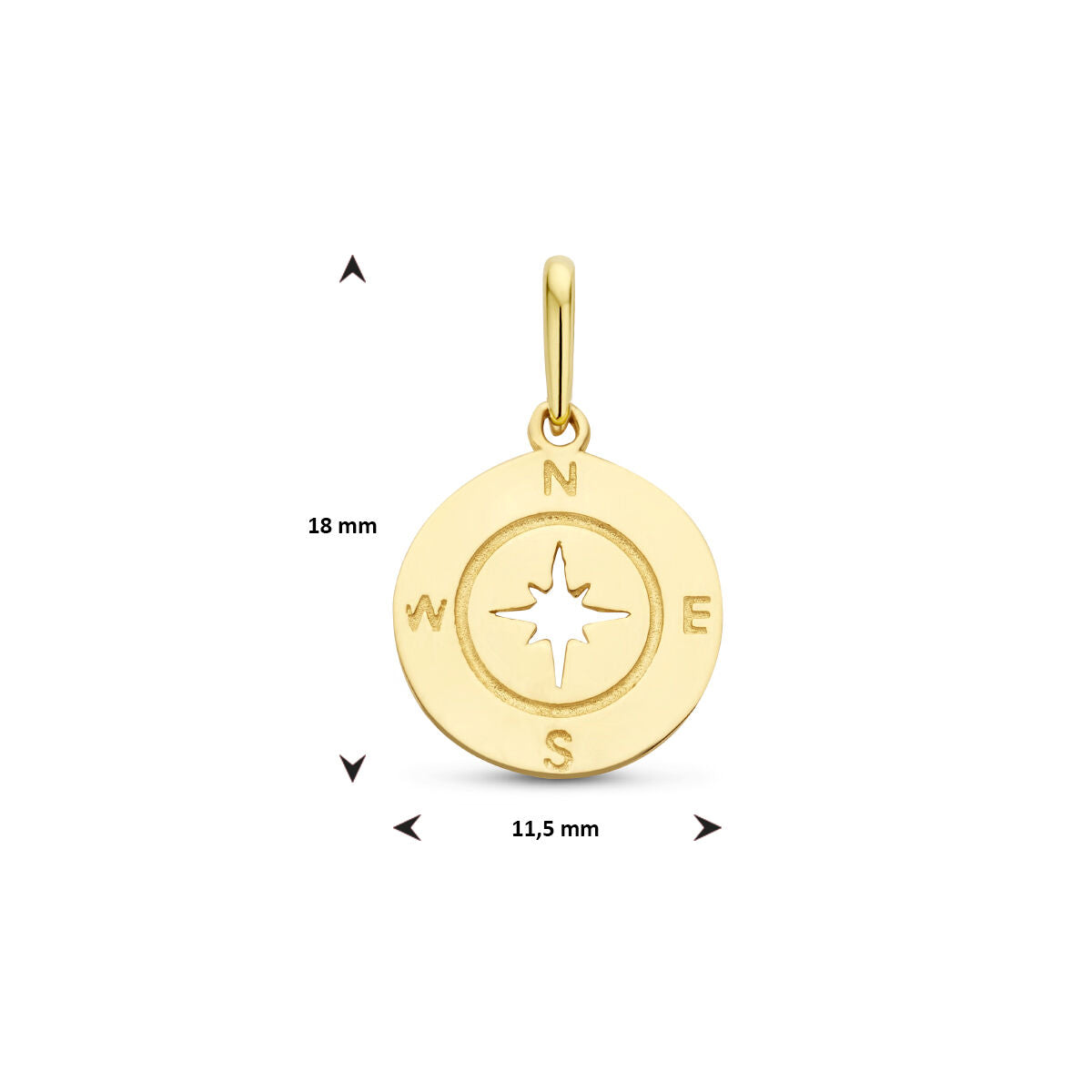 colgante compás 14K oro amarillo