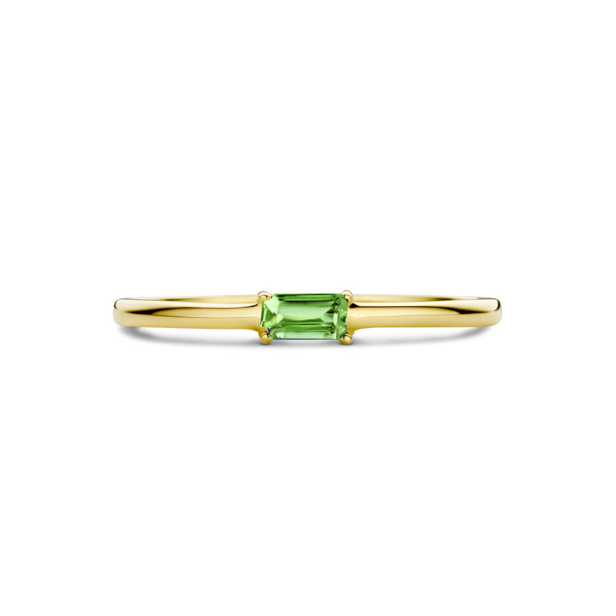 anillo con piedra de nacimiento esmeralda mayo 14K oro amarillo