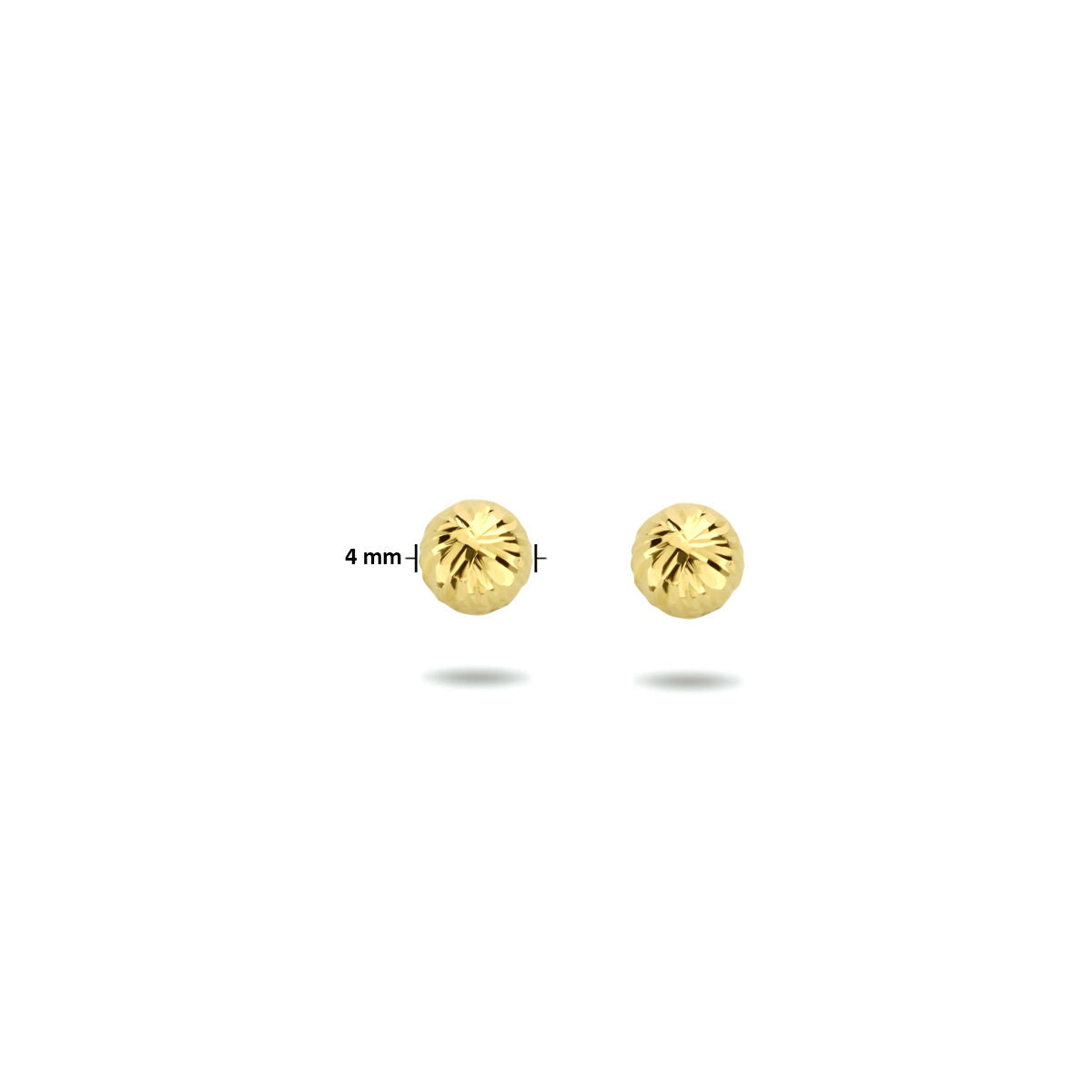 pendientes de botón bolita diamantada 14K oro amarillo