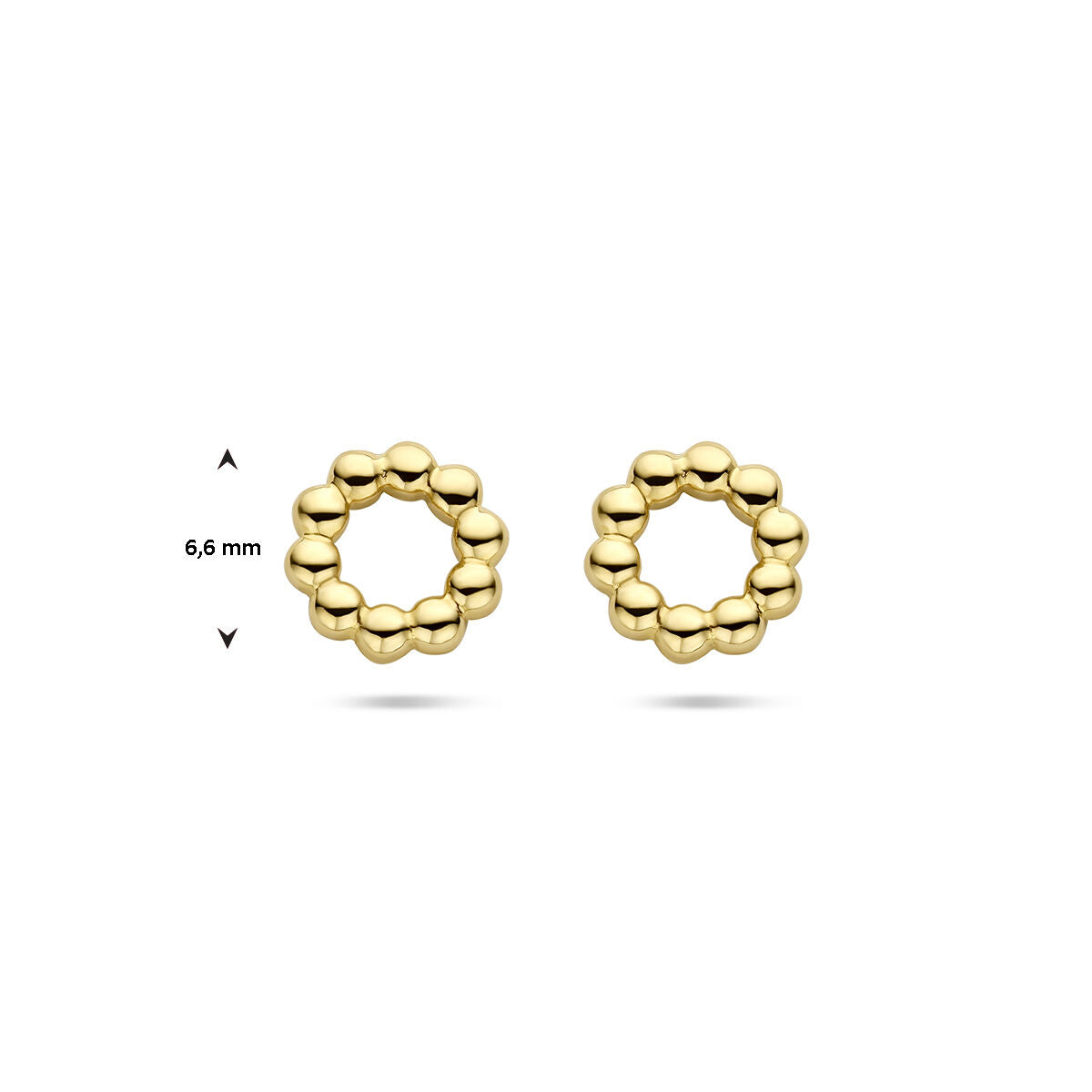 pendientes de botón círculo bolitas 14K oro amarillo