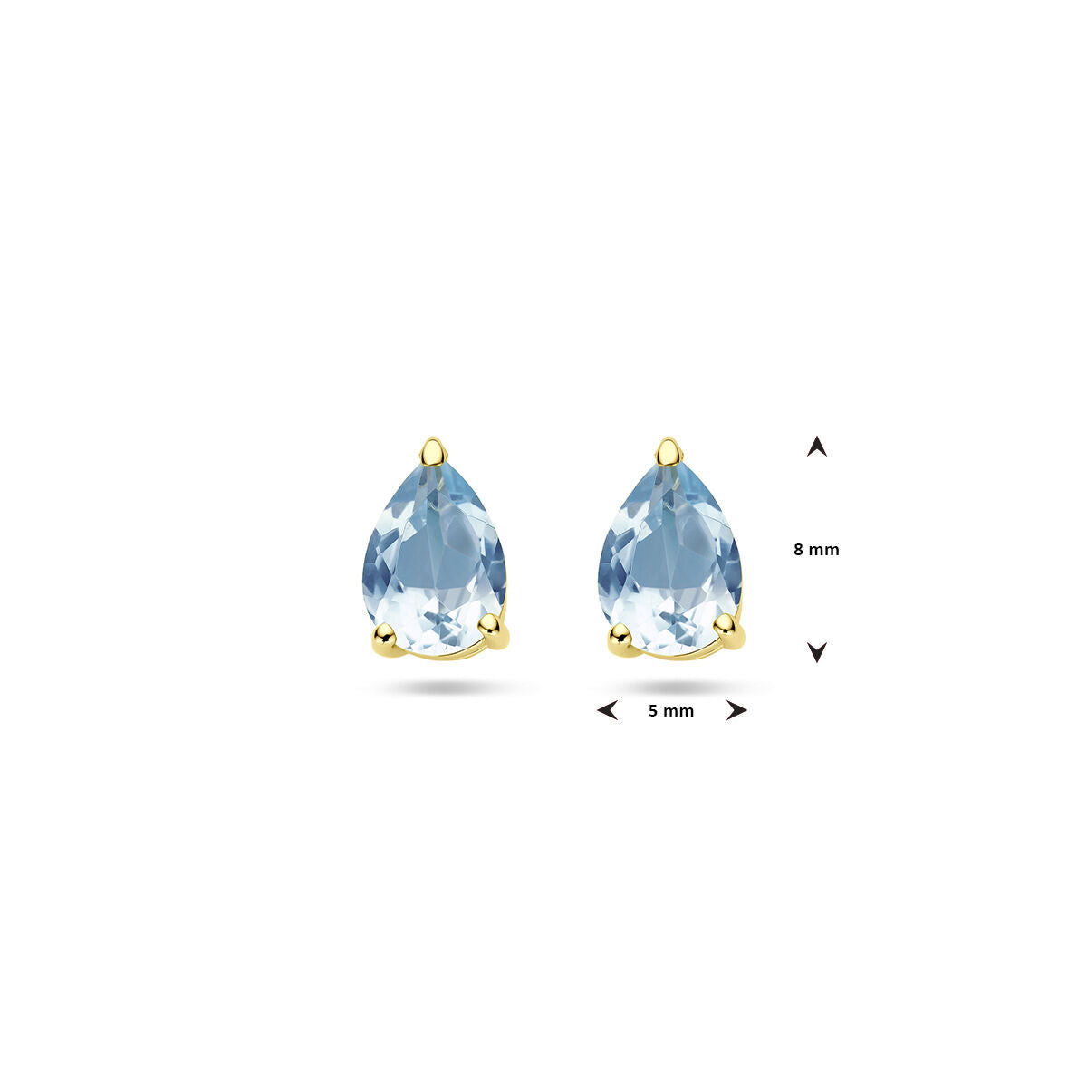 pendientes de botón topacio azul 14K oro amarillo