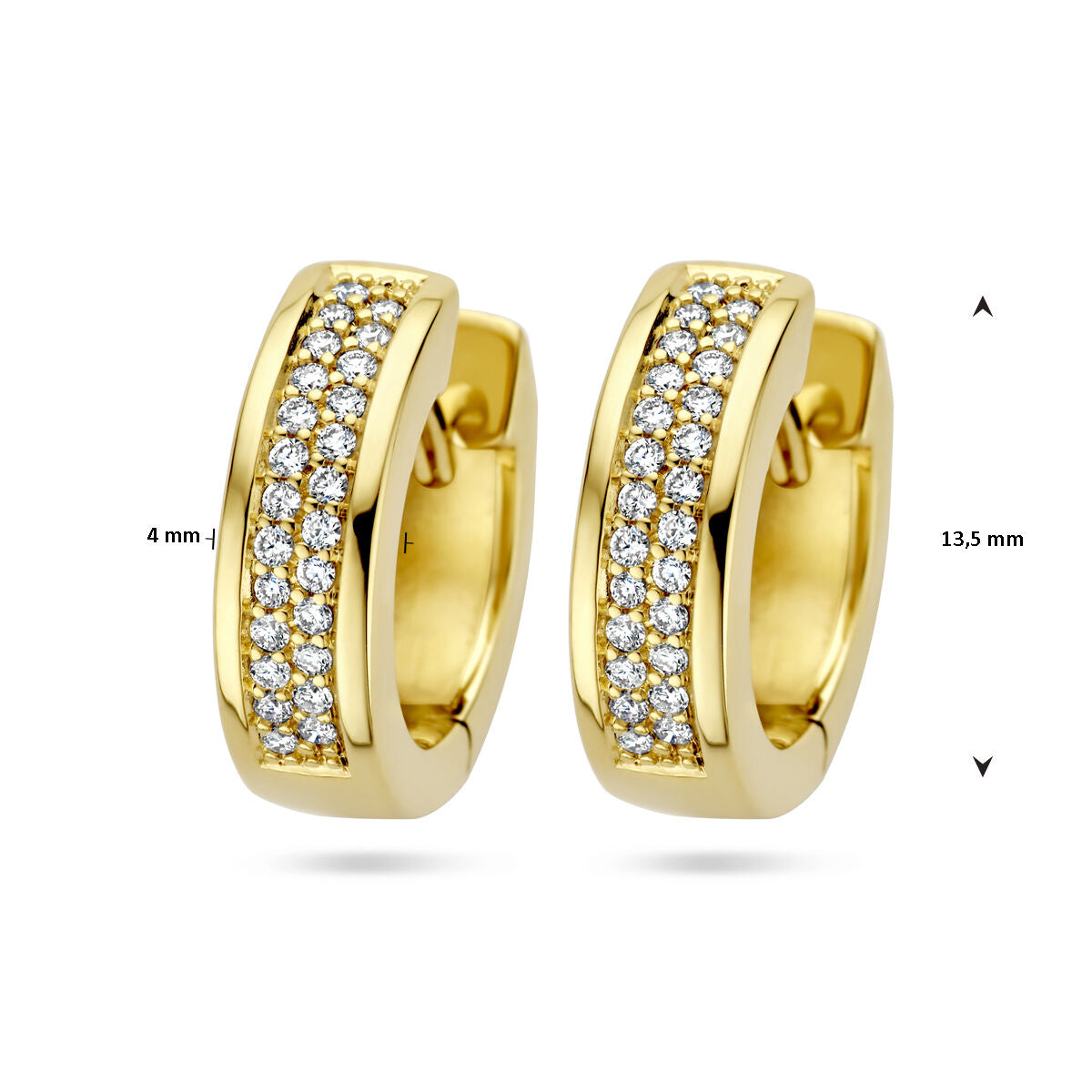aros con diamantes 0.25ct (2x0.125ct) h si oro amarillo 14K