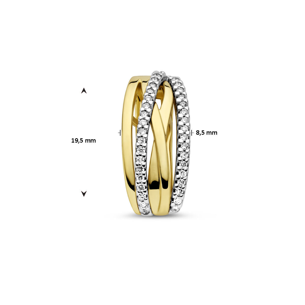 colgante diamante 0.17ct h si oro bicolor amarillo/blanco