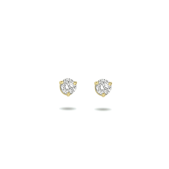 oorknoppen zirkonia 14K geelgoud