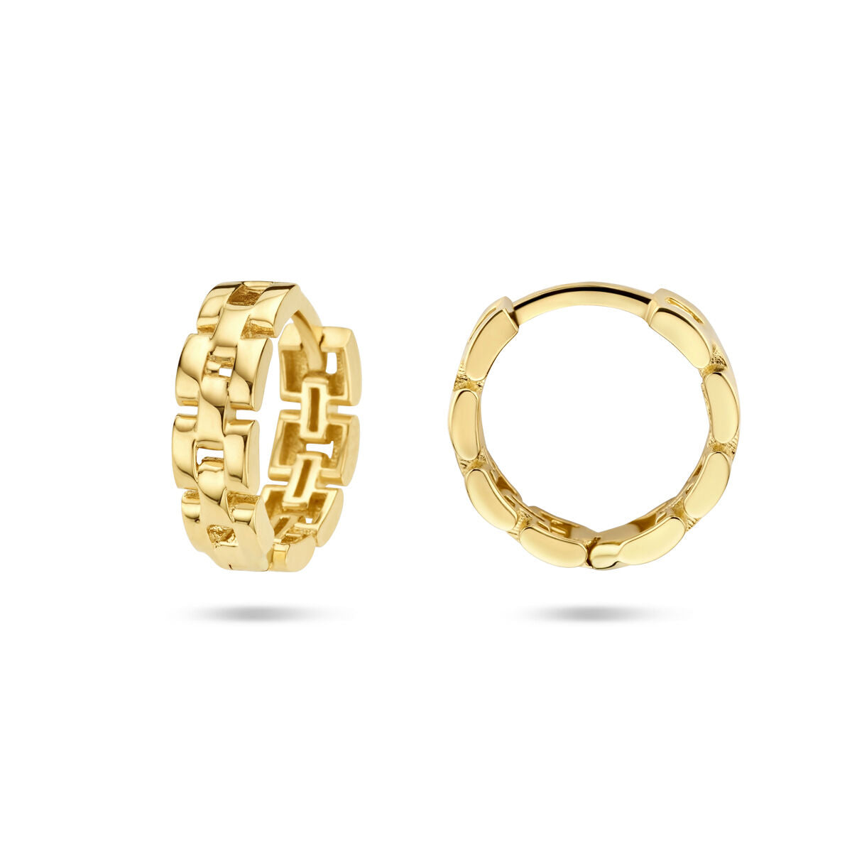 aros de eslabones en oro amarillo de 14K