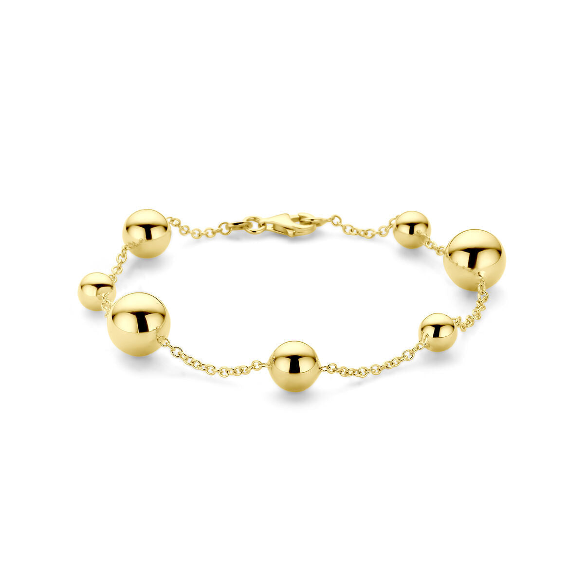 armband bolletjes 19 cm 14K geelgoud