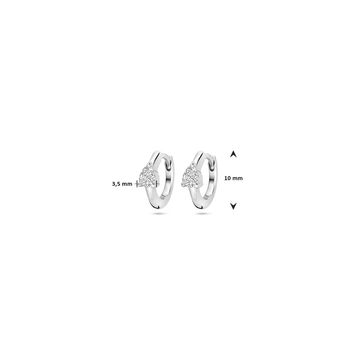 aros de circonita 10 mm plata rodiada