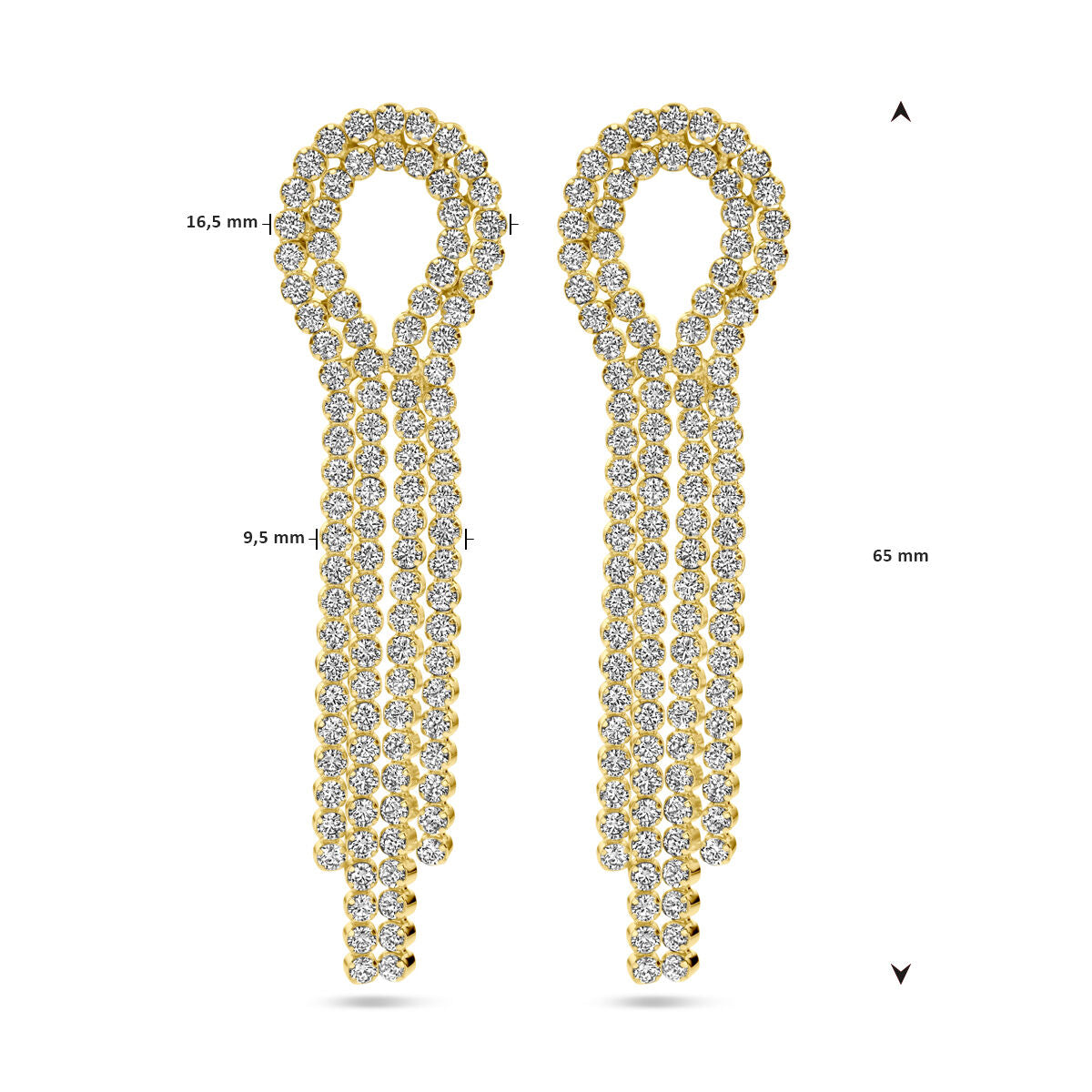 pendientes de zircón 1 micrón plata chapado en oro amarillo