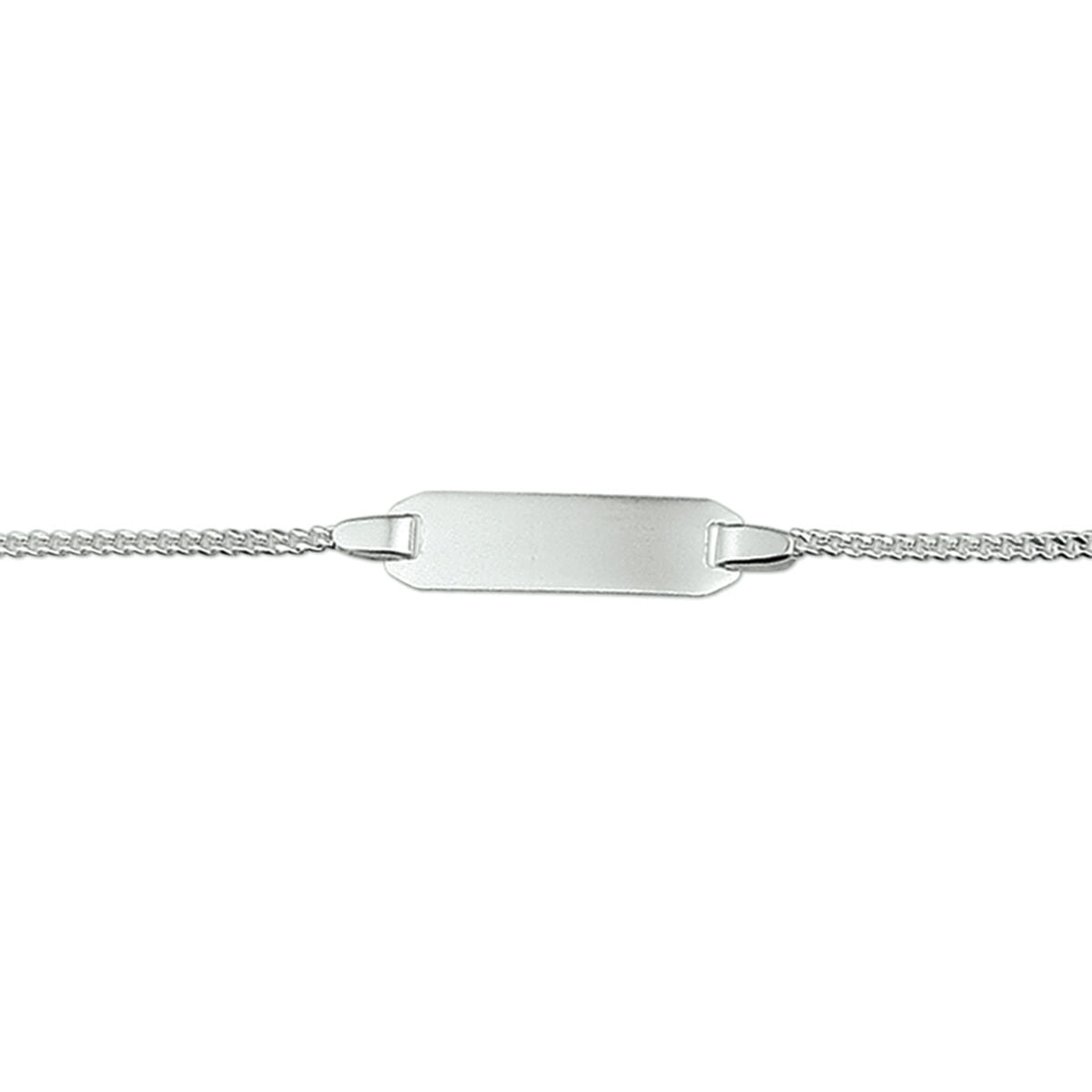Pulsera gourmette de 5,0 mm con placa lisa para grabar.