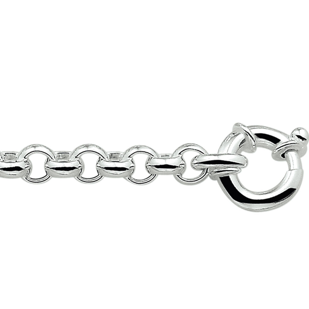 armband jasseron 7 mm met groot springslot zilver wit
