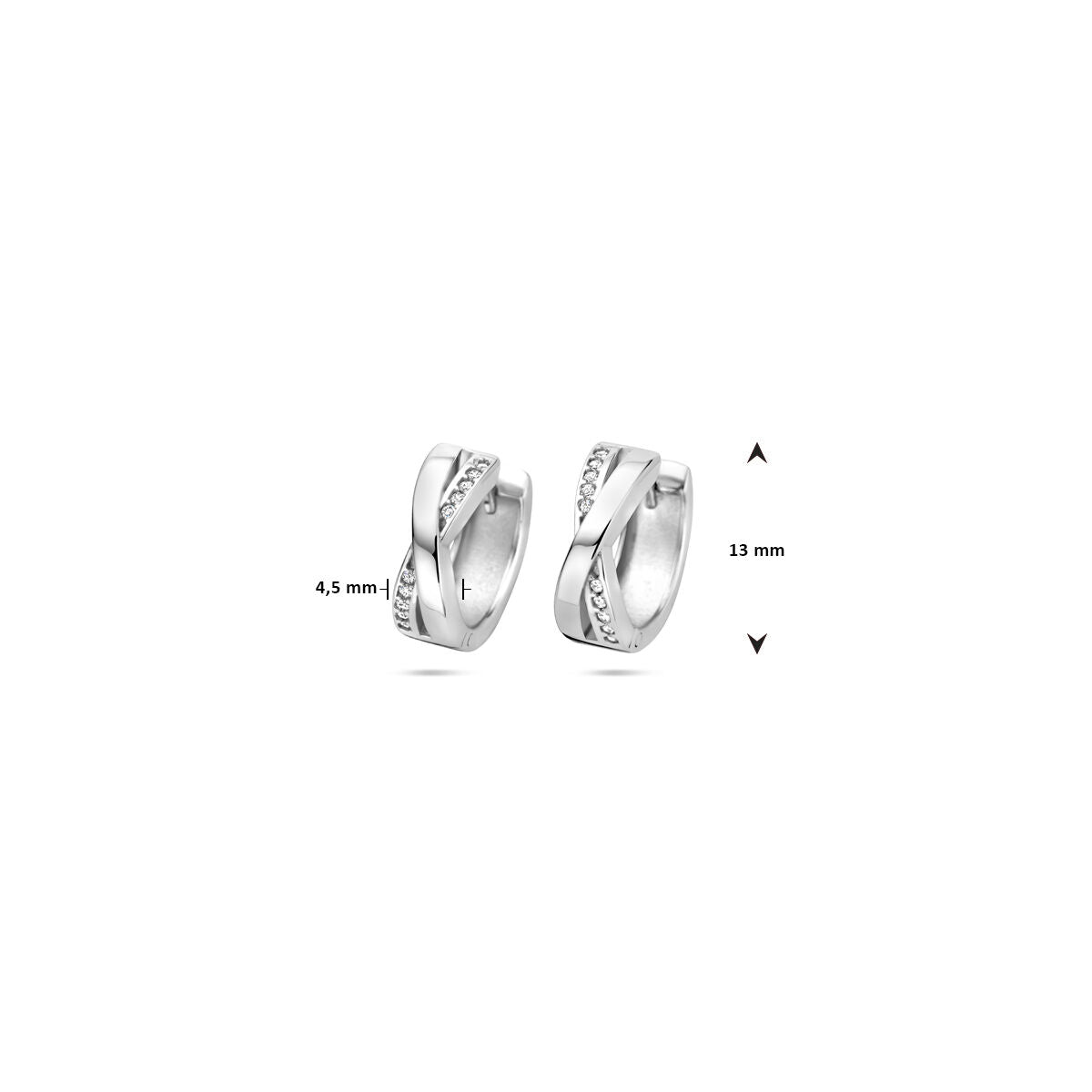 aros de circonita 13 mm plata rodiada