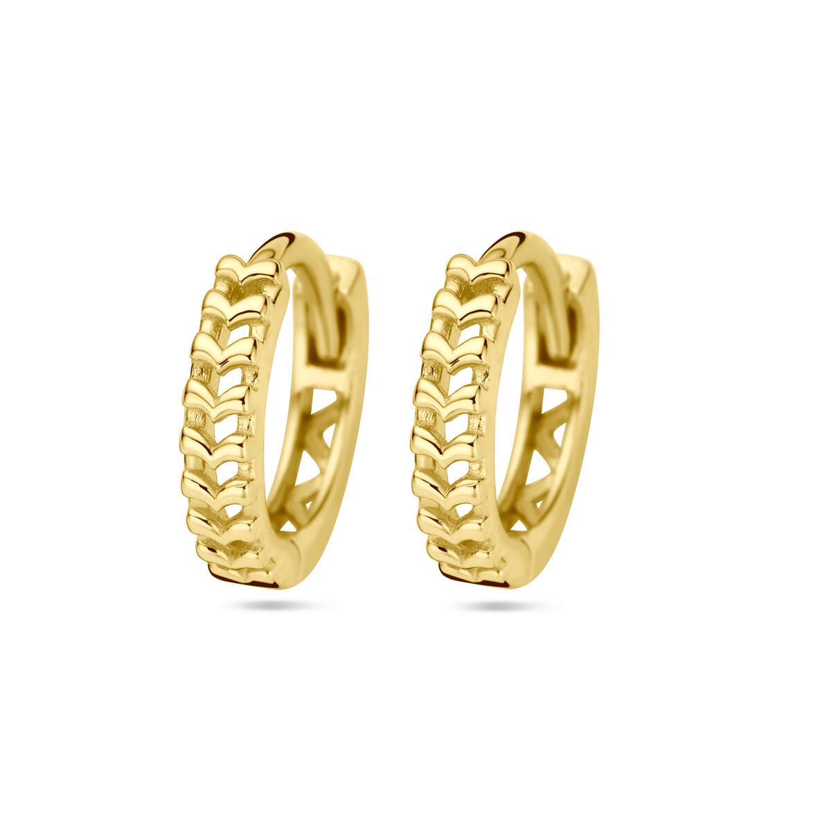 Pendientes de aro de eslabones en oro amarillo de 14 quilates.