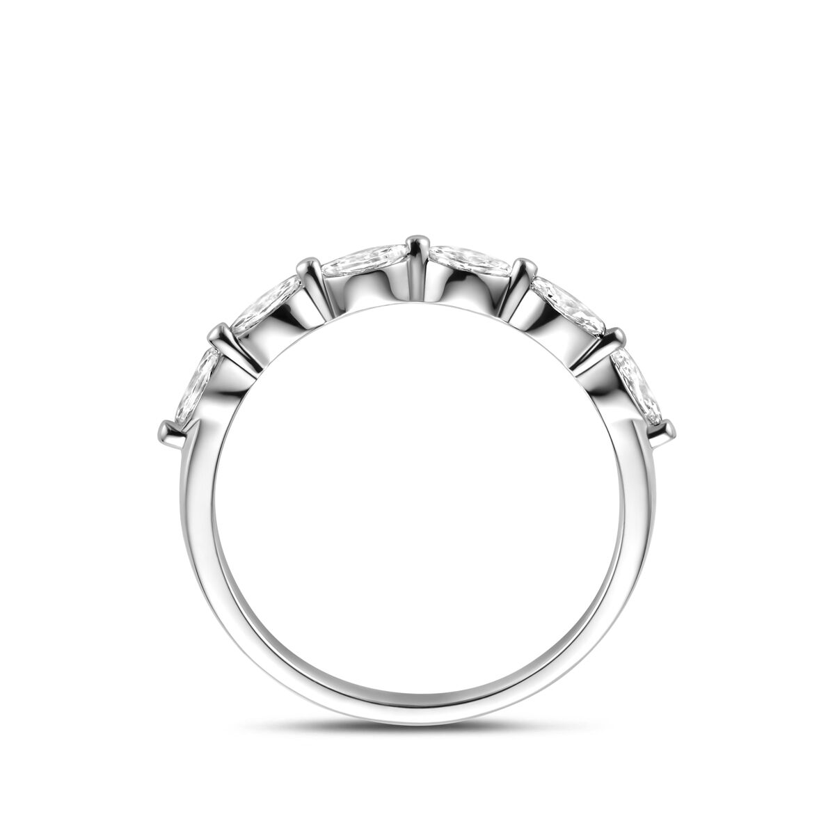Anillo de mujer de plata con circonita marquesa - plata 925 rodiada