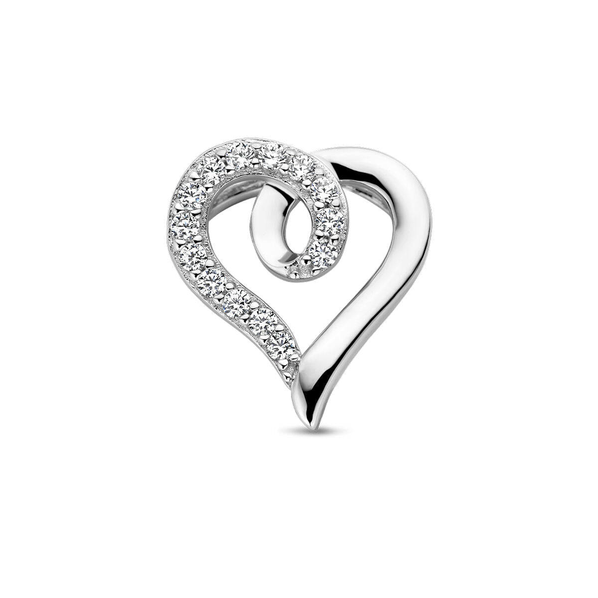 colgante corazón y circonitas plata rodiada