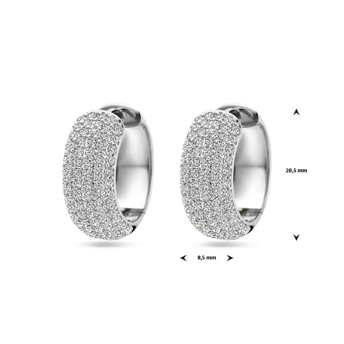 aros de circonita 20,5 mm plata rodiado