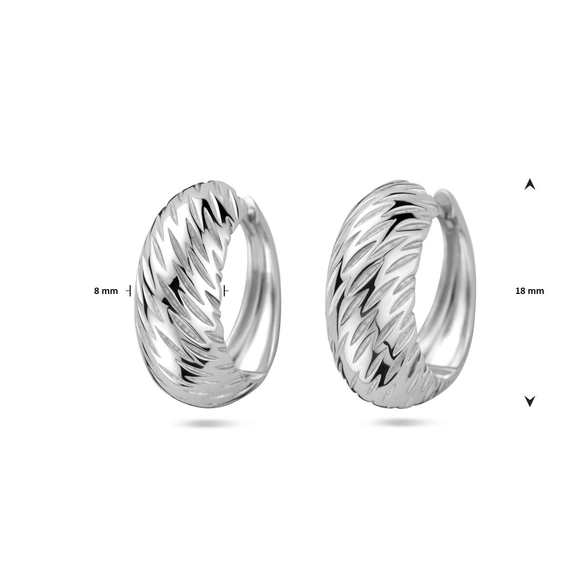 aros poli/mate 18 mm plata rodiada