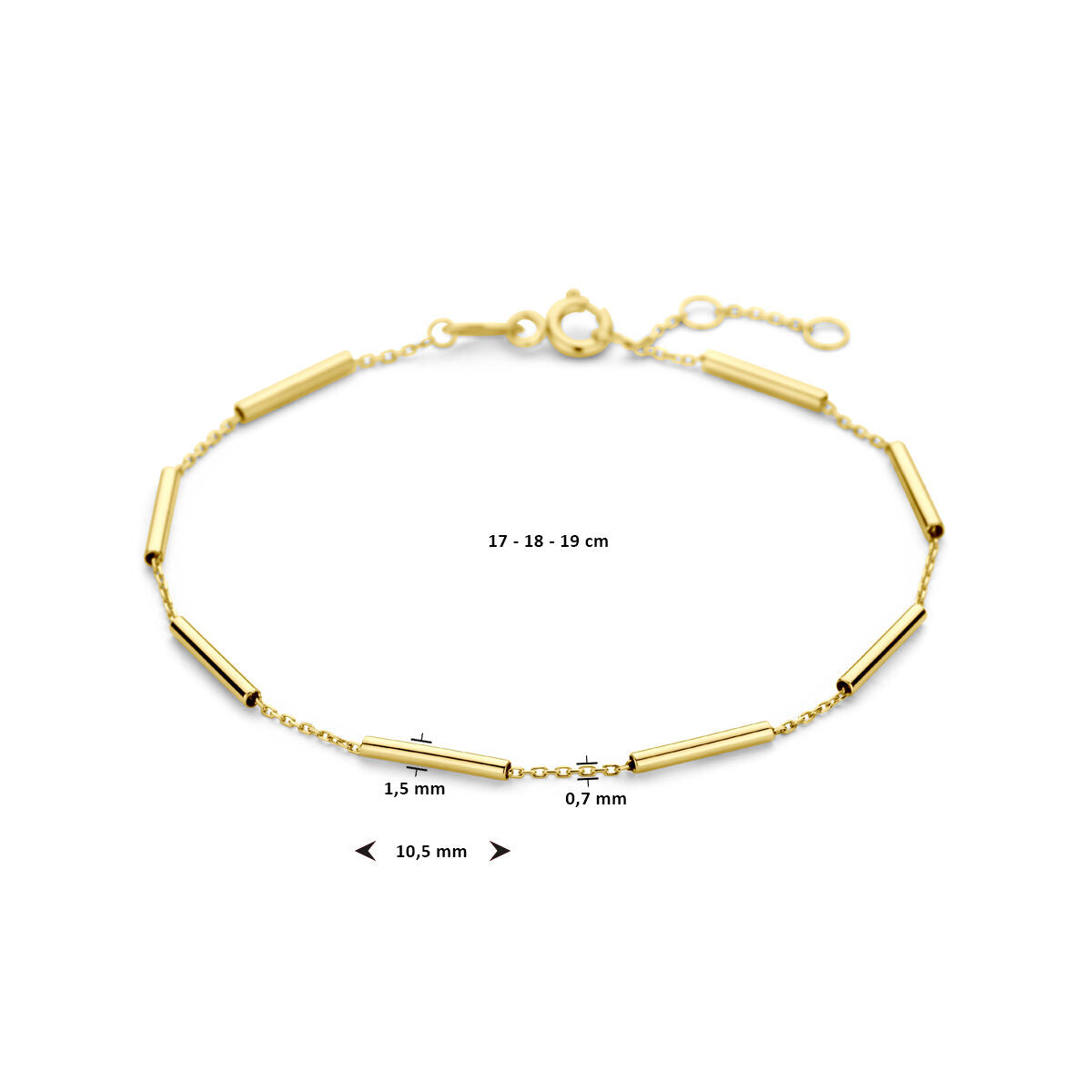 Pulsera de oro de mujer tubos 14K