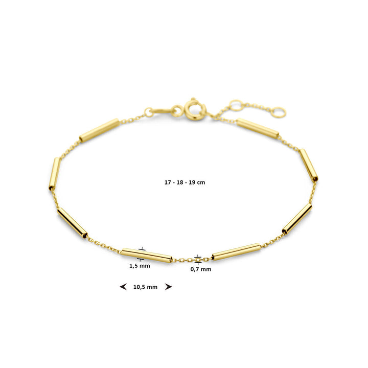 Gouden armband dames buisjes 14K