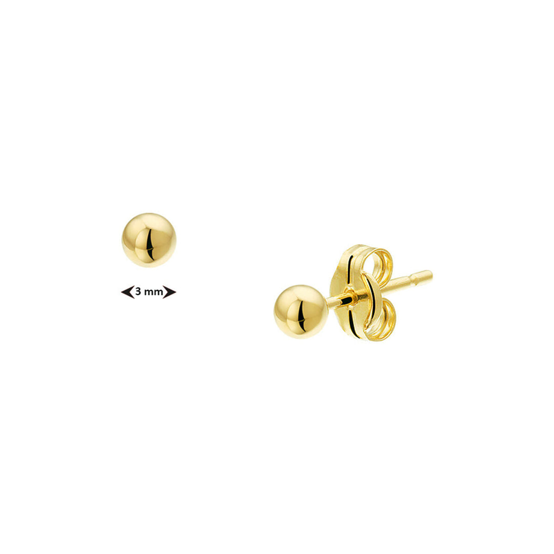 pendientes de botón bola 14K oro amarillo