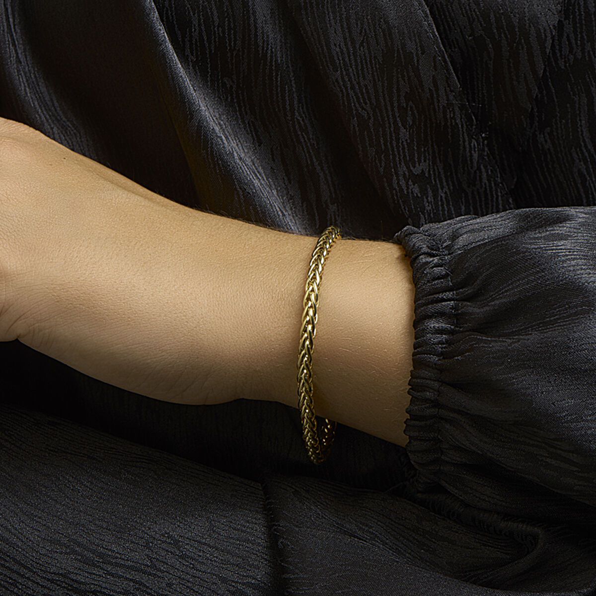 pulsera vossestaart 4,0 mm 19 cm chapado en oro
