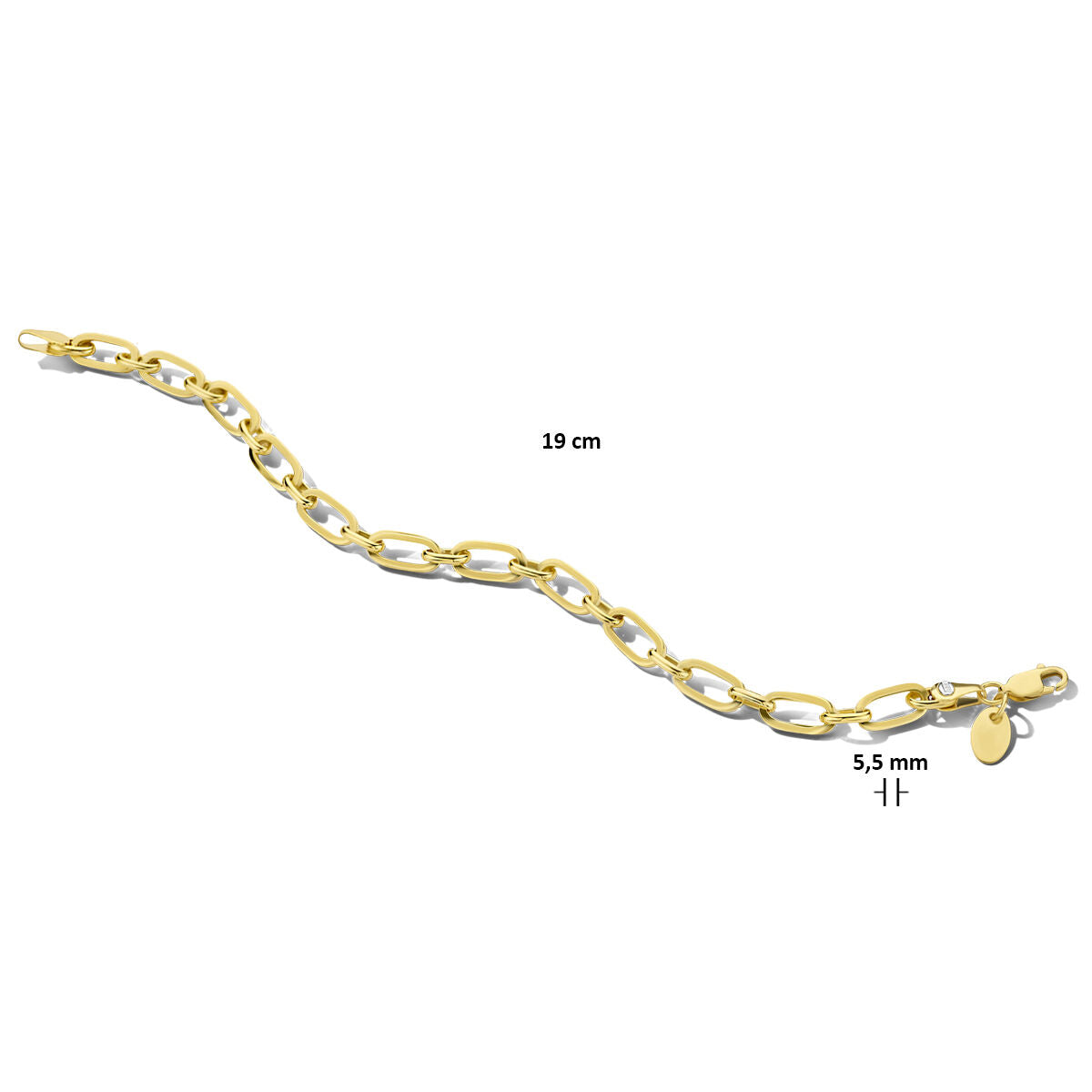 pulsera ancla 5,5 mm 19 cm Zilgold (oro amarillo con núcleo de plata)