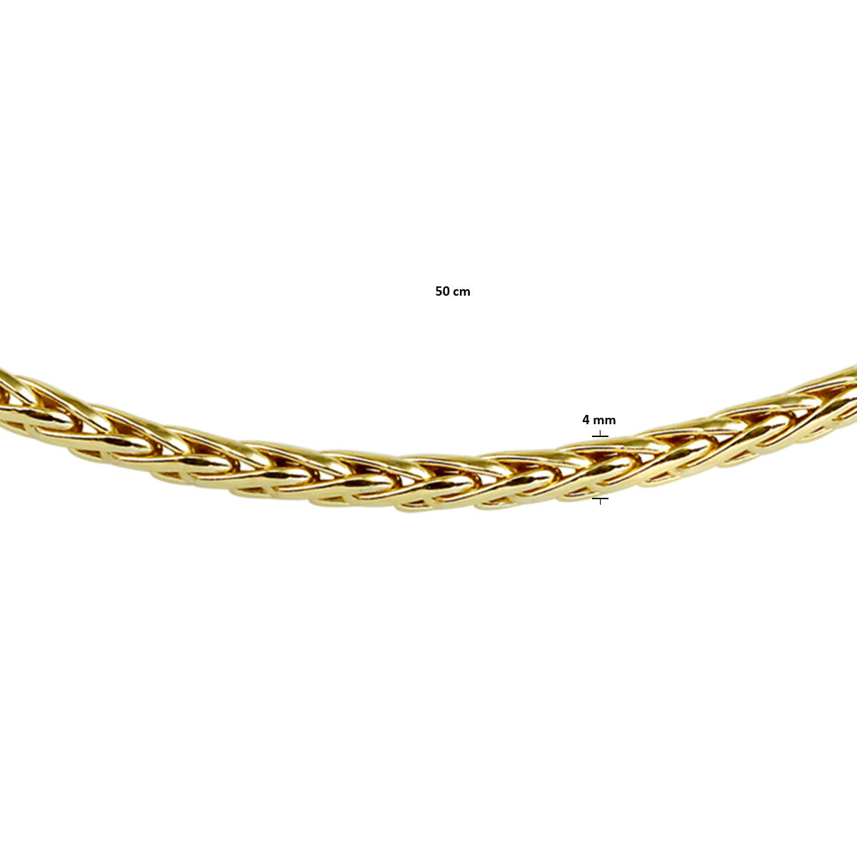 collar vossestaart 4,0 mm chapado en oro (oro amarillo con núcleo de plata)